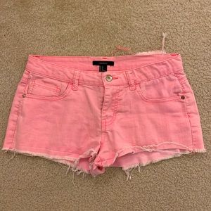 Forever 21 hot pink distressed shorts